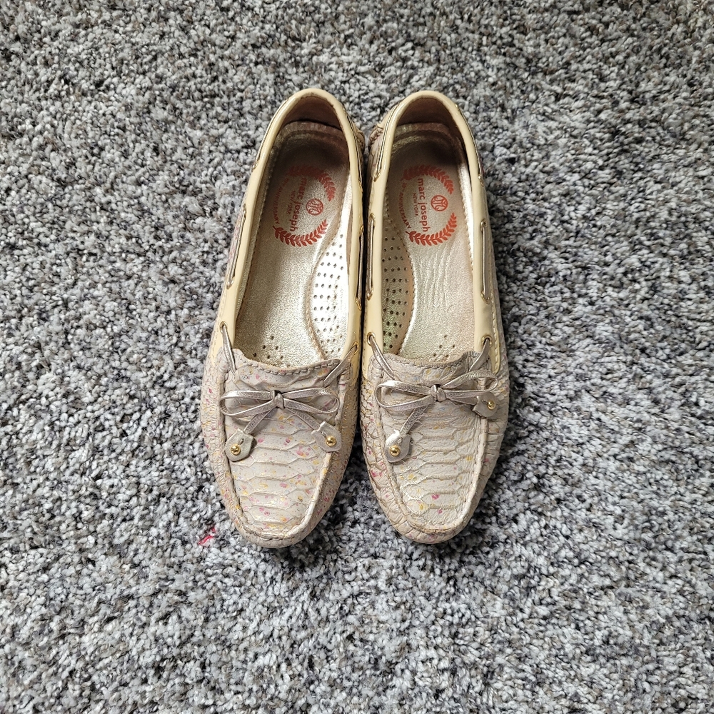Marc Joseph Cyprus Hill Gold Snakeskin Loafers